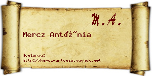 Mercz Antónia névjegykártya