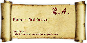 Mercz Antónia névjegykártya
